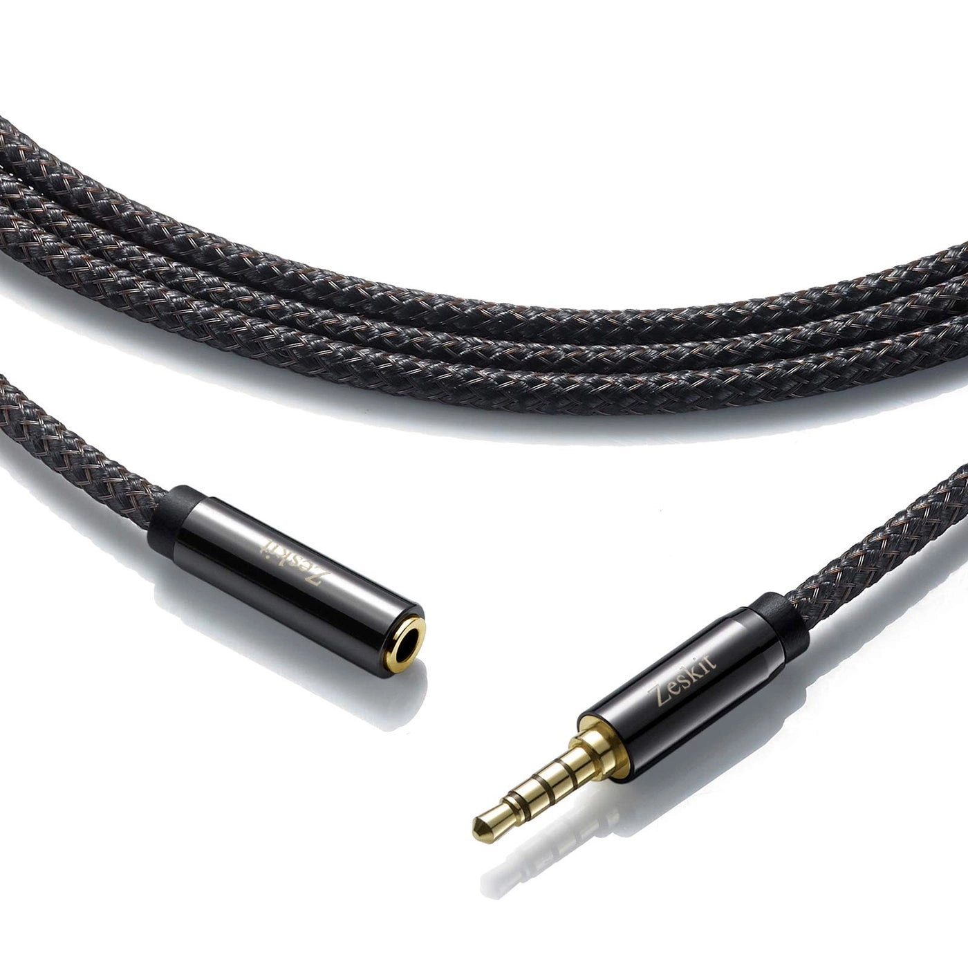 3.5mm Audio Extension Cable for Headphones with Mic and Speakers - TRRS 4-Pole 6ft