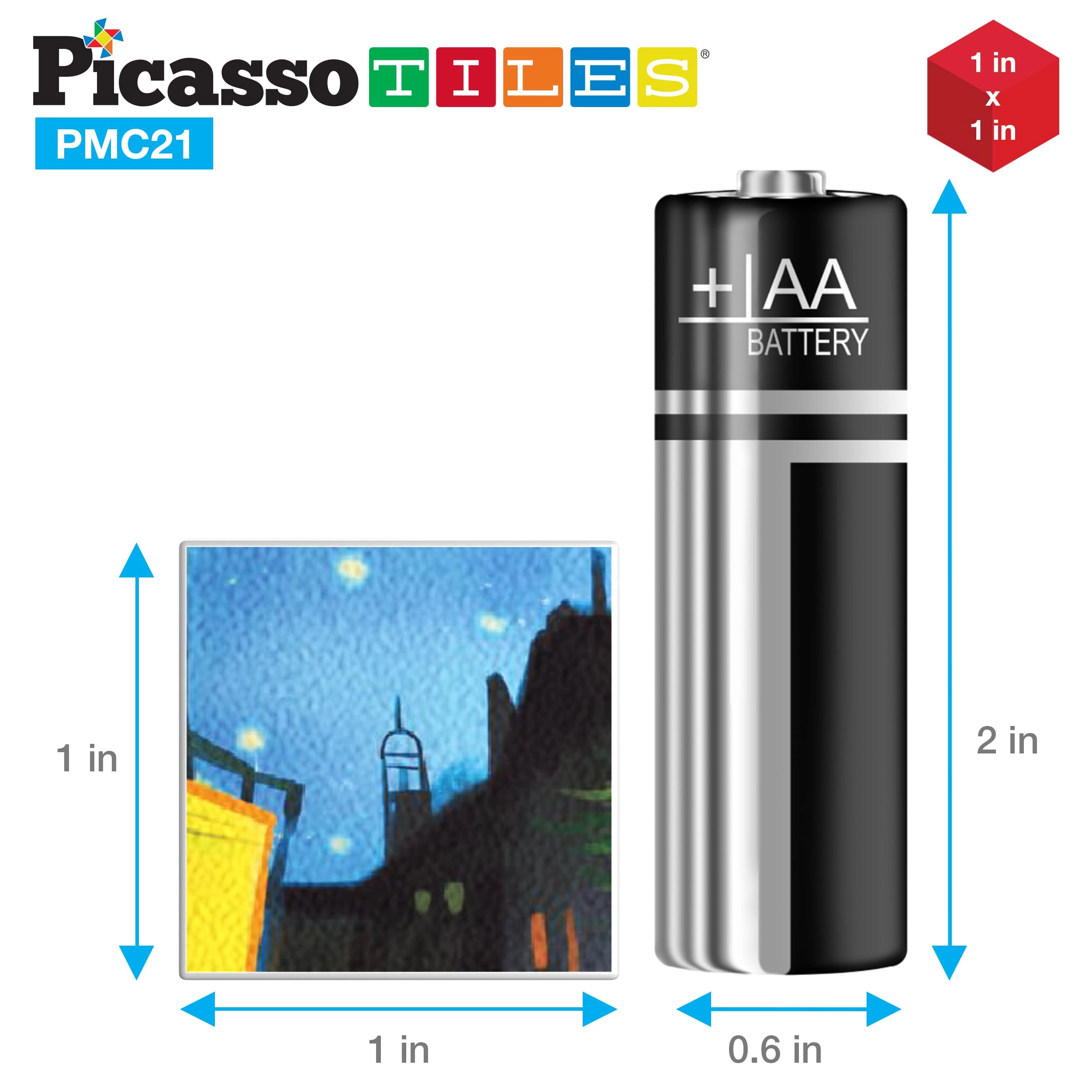Magnetic Puzzle Building Cubes Art - 3 years+ 21 pieces