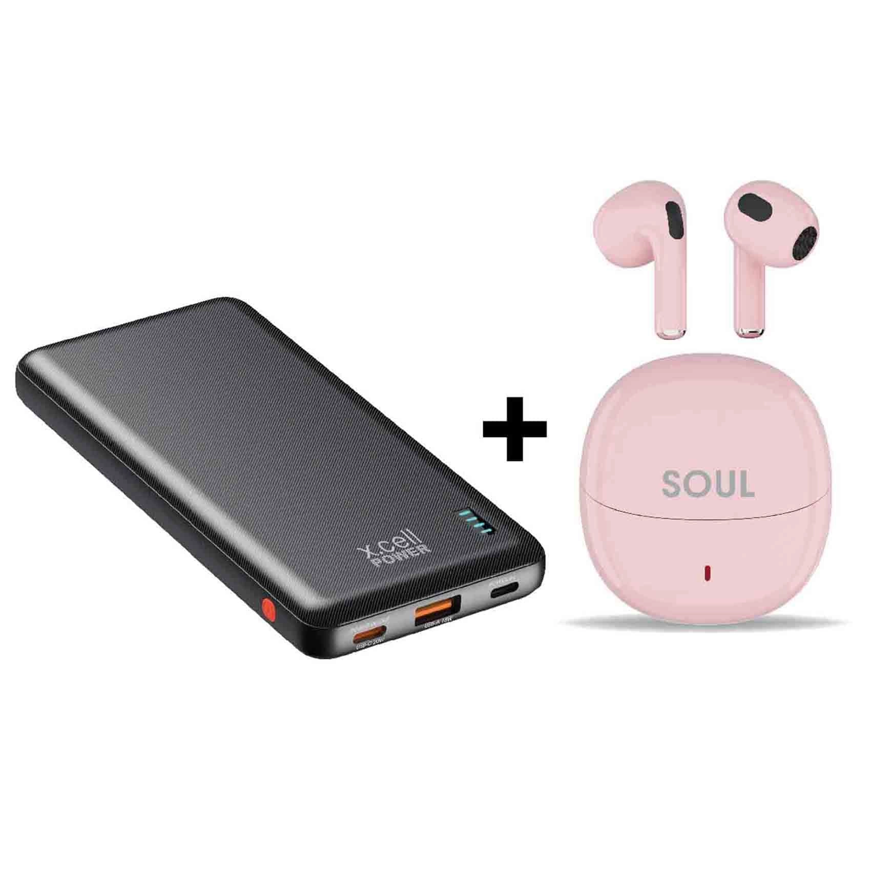 Power Bank - 10,000mAh + Soul AI TWS Earbuds