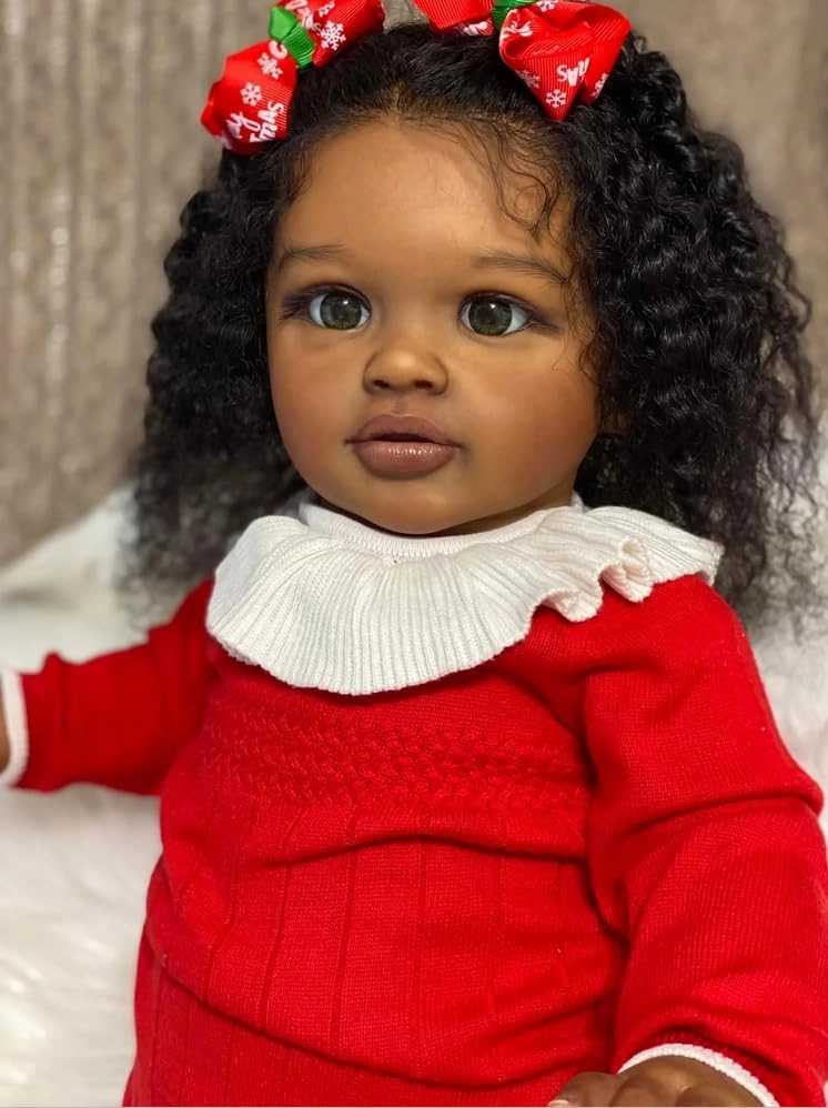 Pippa Reborn Baby Doll - 26 inch Cotton Vinyl Hand-rooted Curly Hair Ages 3+