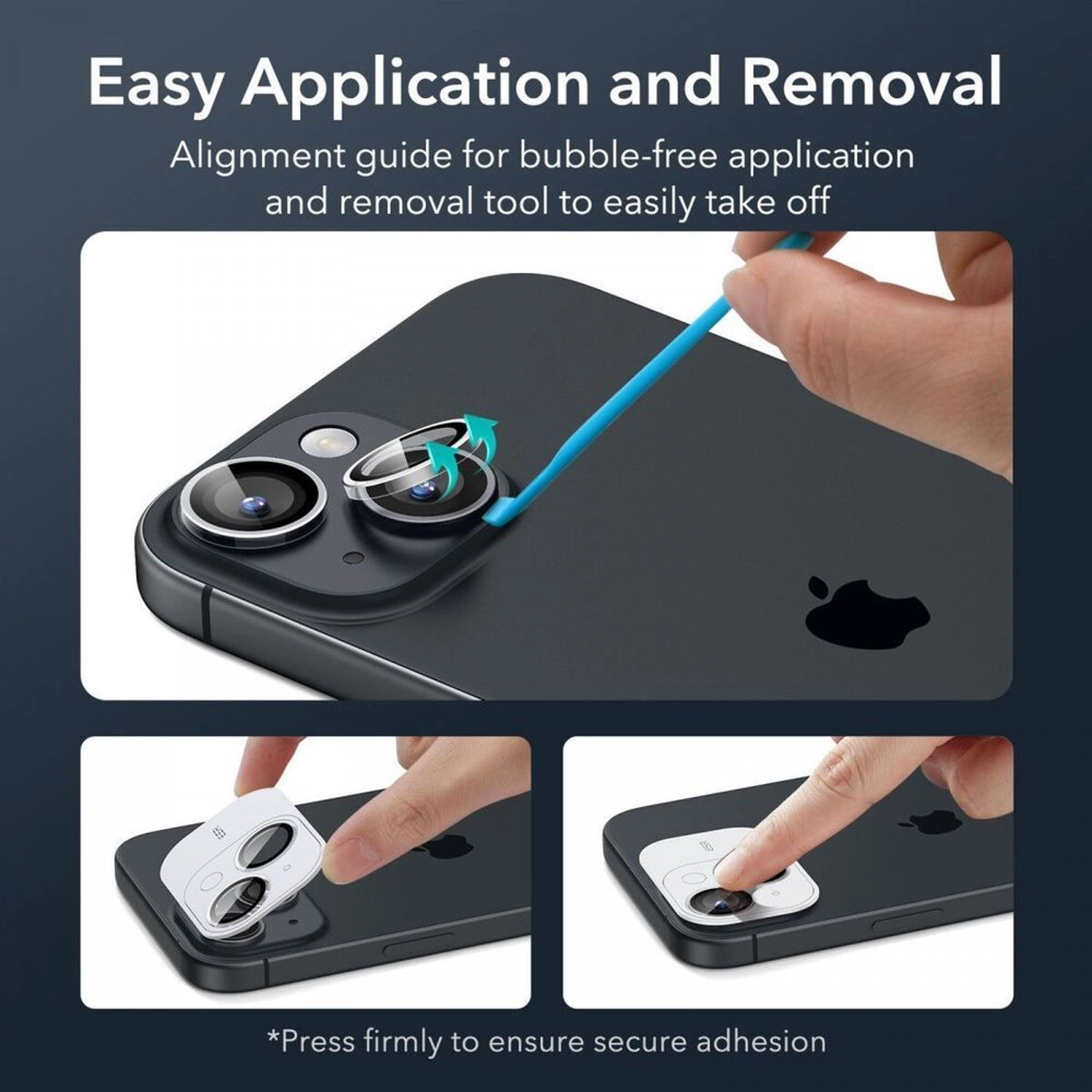 Clear Tempered Glass Camera Lens Protector for iPhone 15