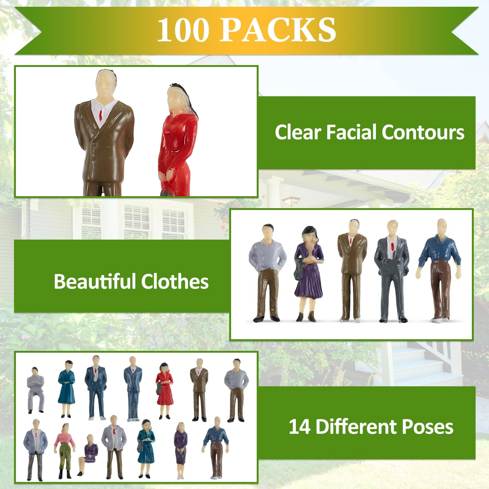 Mini People Figurines - 100 1: 75 Scale