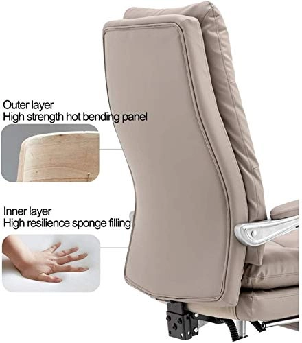 Desk Chair - PU Leather Brown High Back