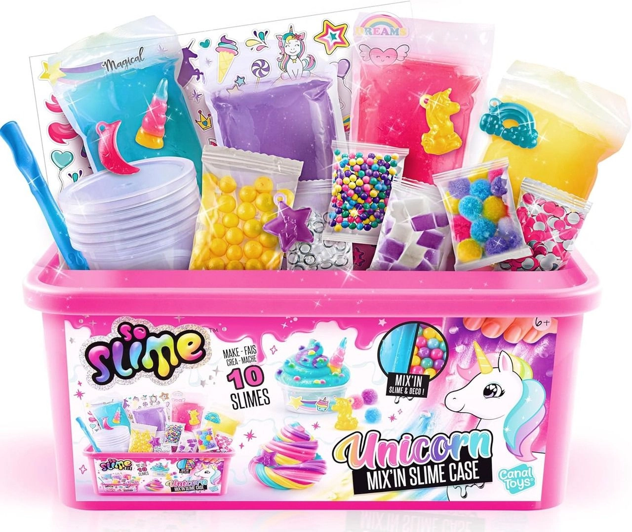 Generic Unicorn Mix'in Slime Case - 6+ Years 1 Case 4 Slime Bags 8 cans