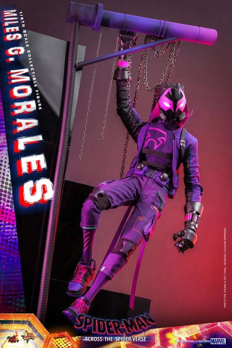 Miles G Morales - Spider-Man: Across the Spider-Verse Sixth Scale Action Figure - LED light-up Prowler gauntlets