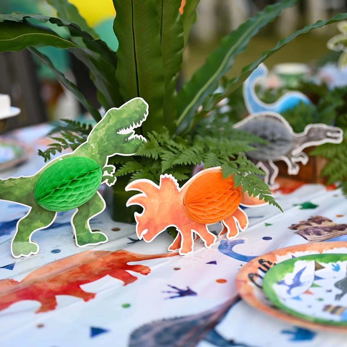 Watercolor Dinosaur Party Honeycomb Centerpieces - 8 PCS Birthday