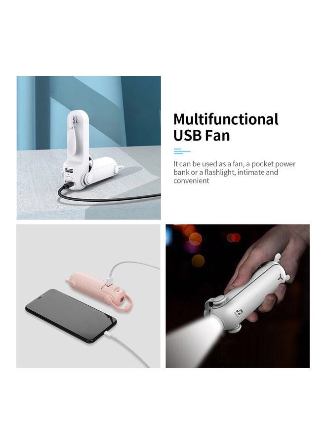 Portable Foldable Handheld Mini Fan - 3-In-1 White