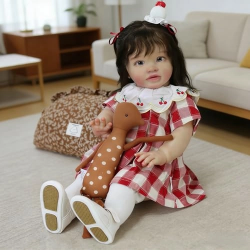 Pippa Reborn Baby Doll - 26 inch Cotton Vinyl Hand-rooted Curly Hair Ages 3+