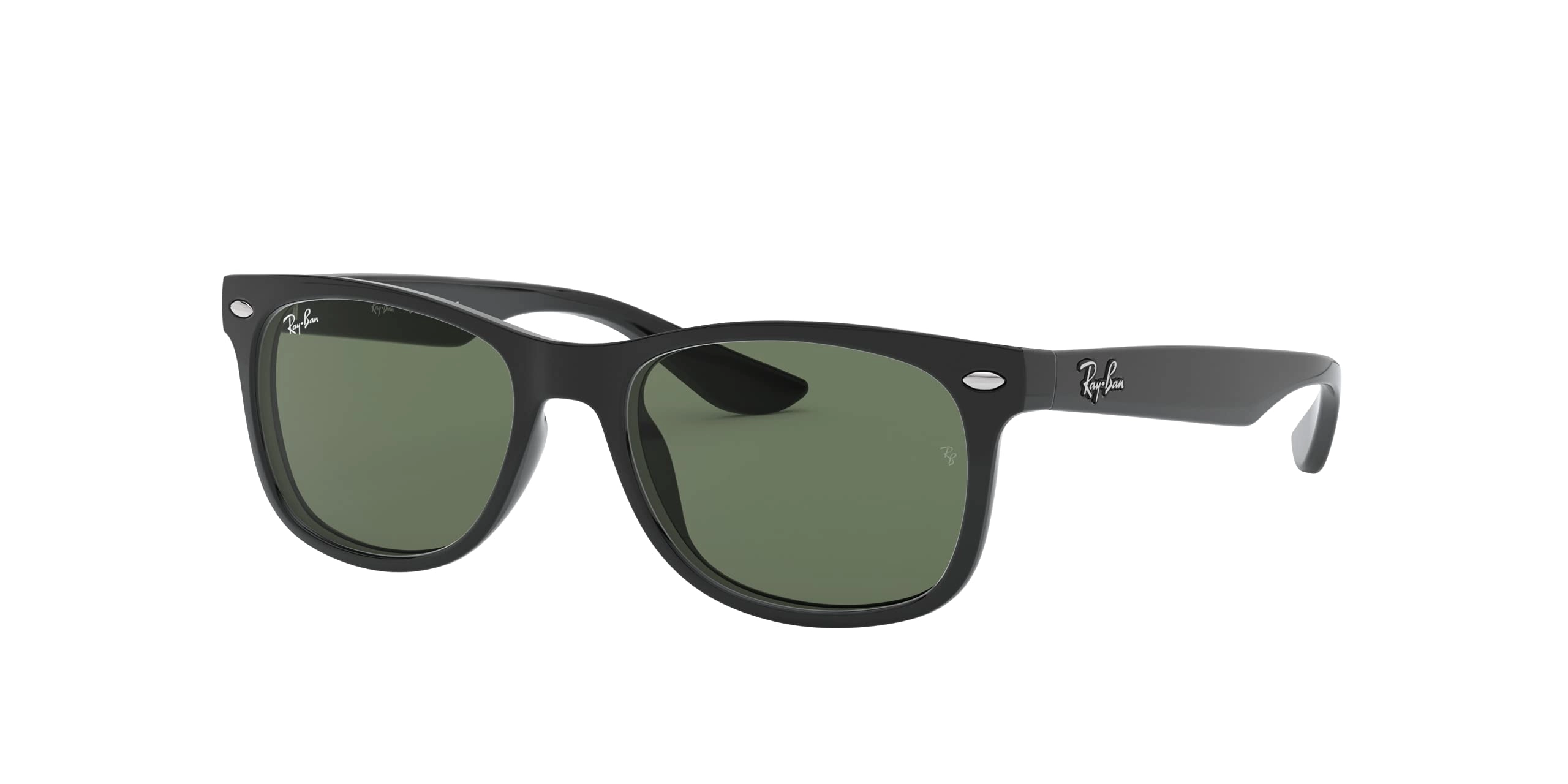 RJ9052S New Wayfarer - 47 millimeter Rubber Black/Light Green Mirrored Blue