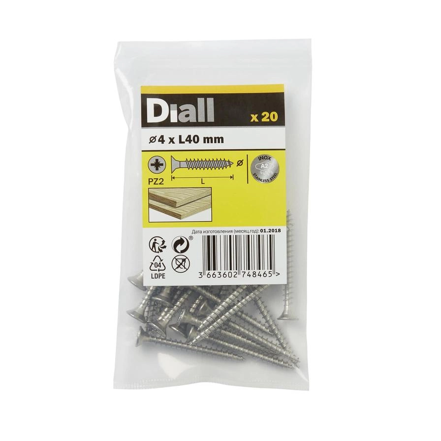 Stainless Steel Wood Screw - 4 x 40 mm