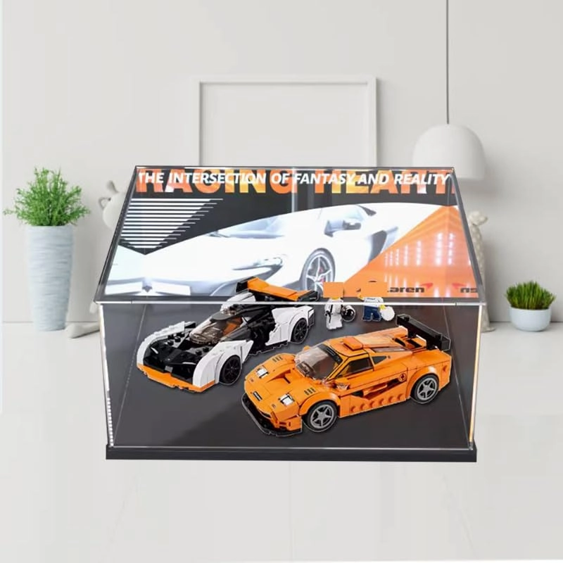 Clear Acrylic Display Case - 76918 White Bottom