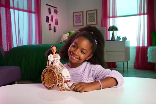 Nessarose Fashion Doll - Brown Curly Hair Gold Wheelchair