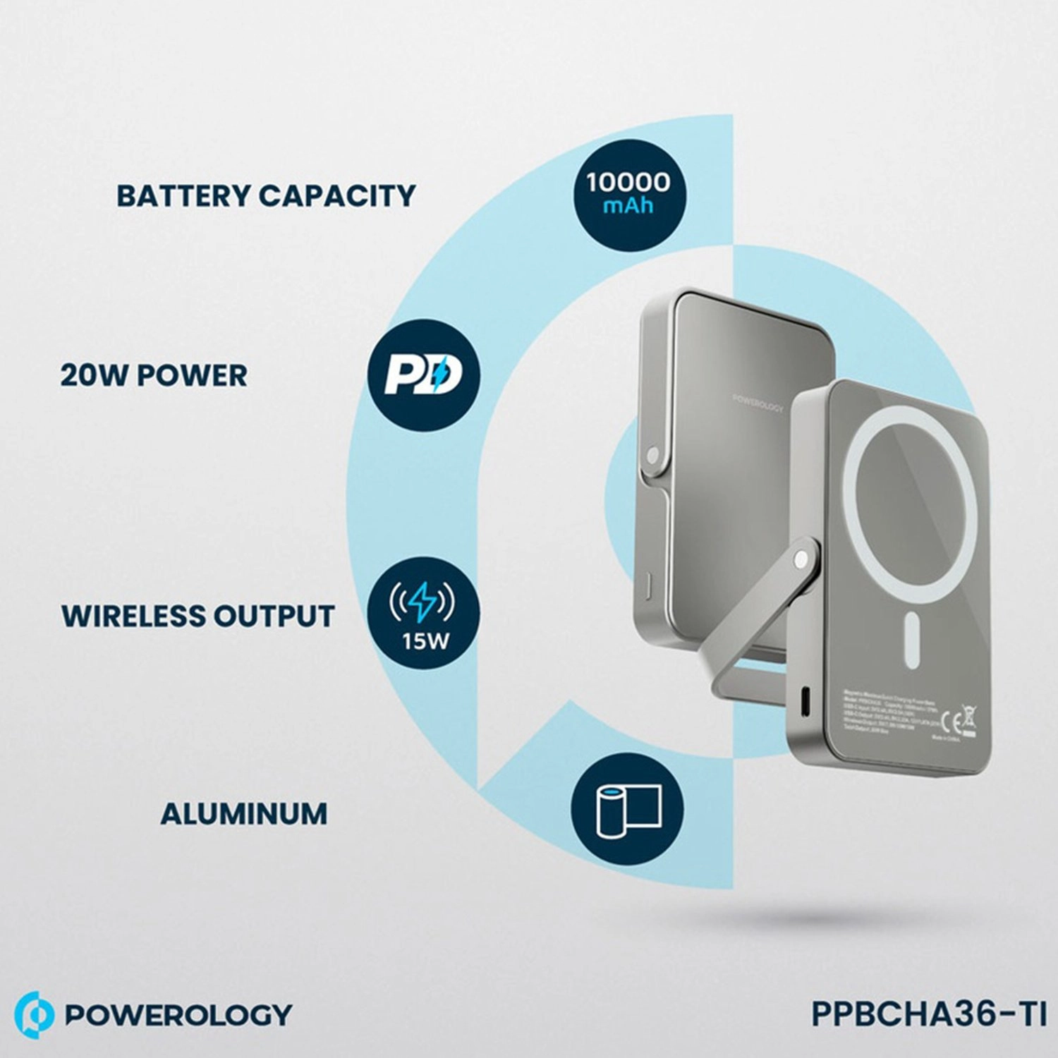 PPBCHA36-TI - 10000mAh 15/20 Watts Wireless