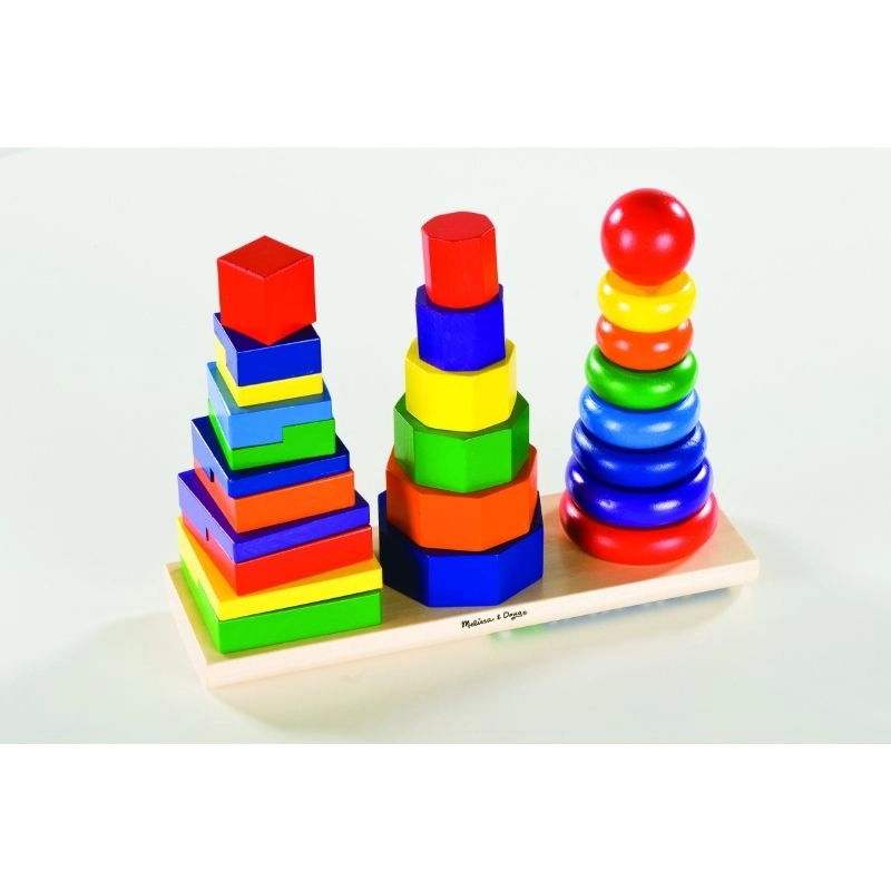 Geometric Wooden Mirrored Shape Blocks - 24pcs