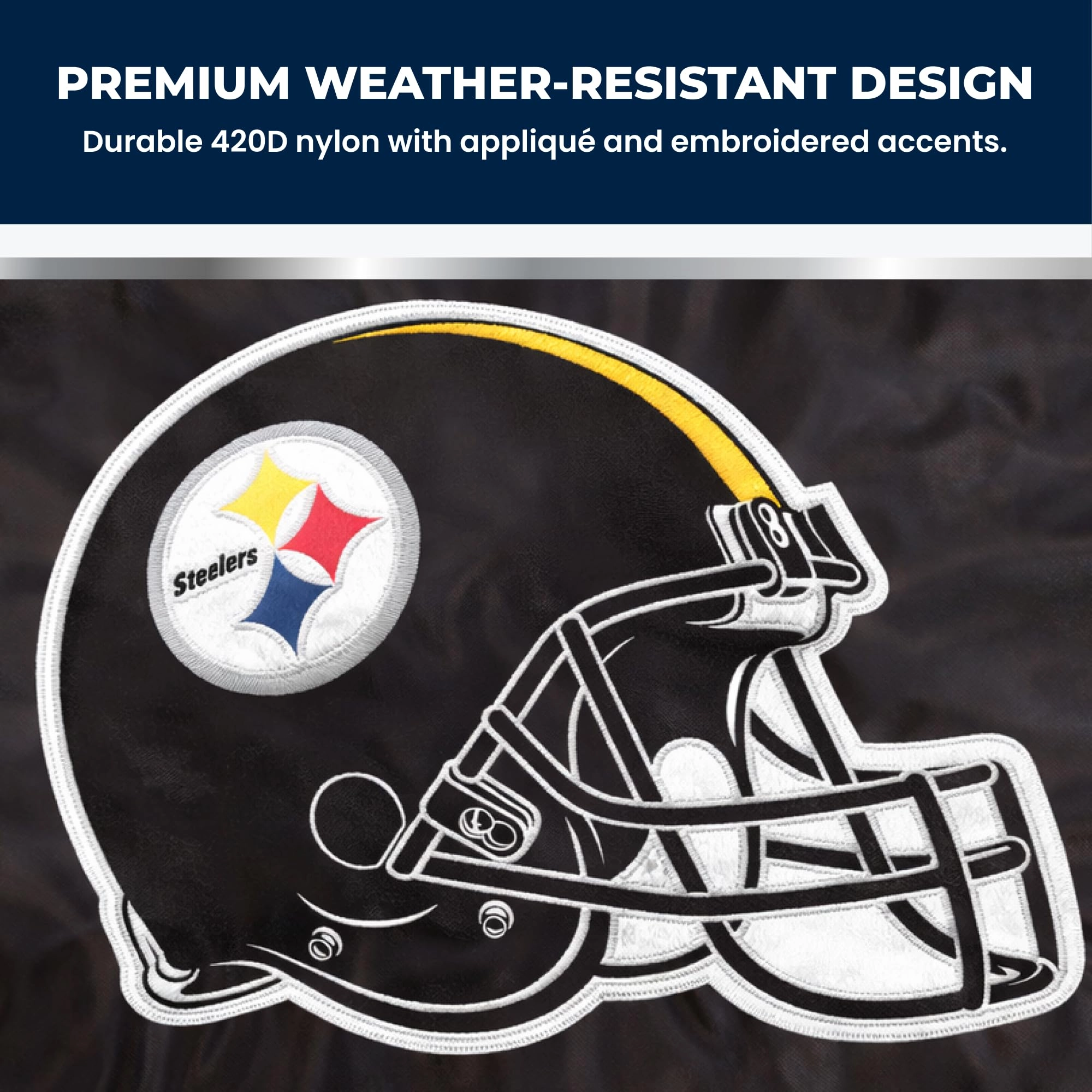 Pittsburgh Steelers Applique Banner Flag - 1 Game Day, Outdoor Events, Sports & Tailgating