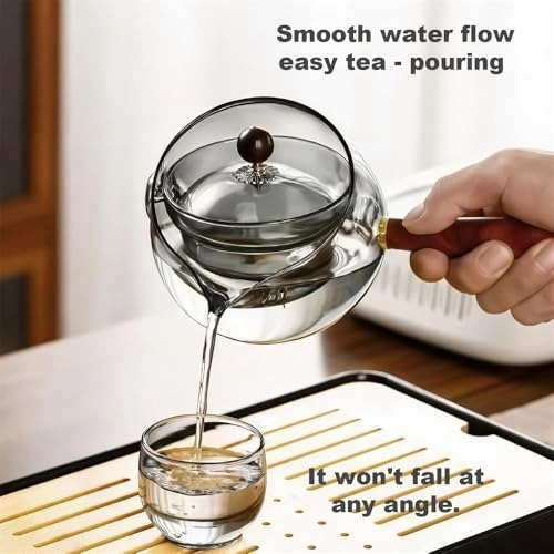 360 Rotating Teapot - Borosilicate Glass 600ml