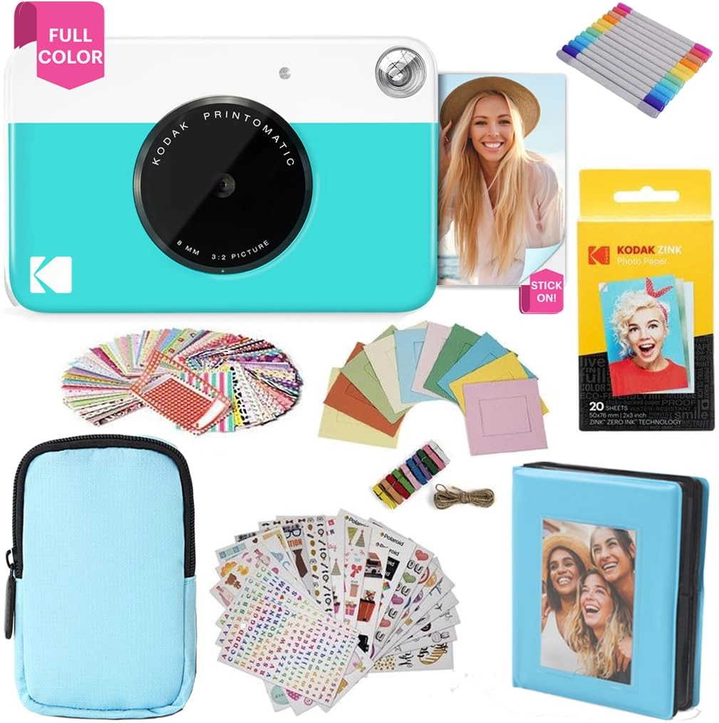 Printomatic - Full-Color Instant Print 5MP + Deluxe Camera Case + Photo Album + Zink Paper - 20 Sheets