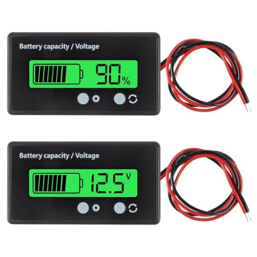 SYOSI Battery Capacity Voltage Meter - 12V-84V LCD Alarm