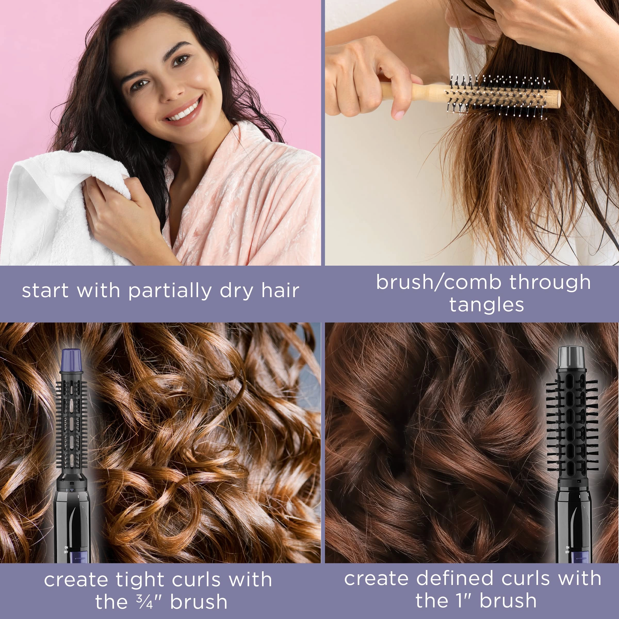 Instant Heat Curling Iron Brush - 3/4-Inch