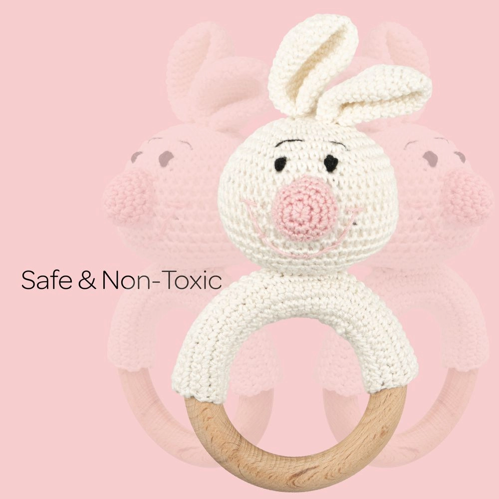 Crochet Ring Rattle Toy - Suitable for 0 month & above premium cotton yarn Tiger