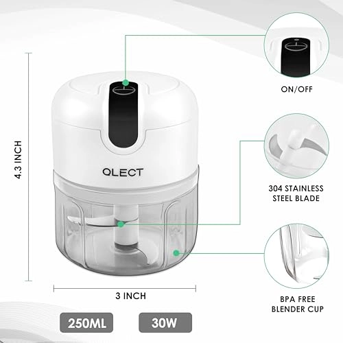 Automatic Electric Chopper - 250ml Rechargeable