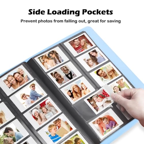 400 Pockets Photo Album - Compatible with Instax Mini Light Blue
