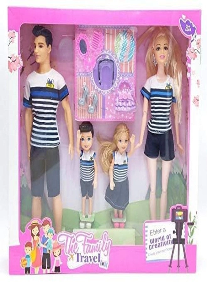Mom Doll + Dad Doll + Daughter Doll + Son Doll + Accessories