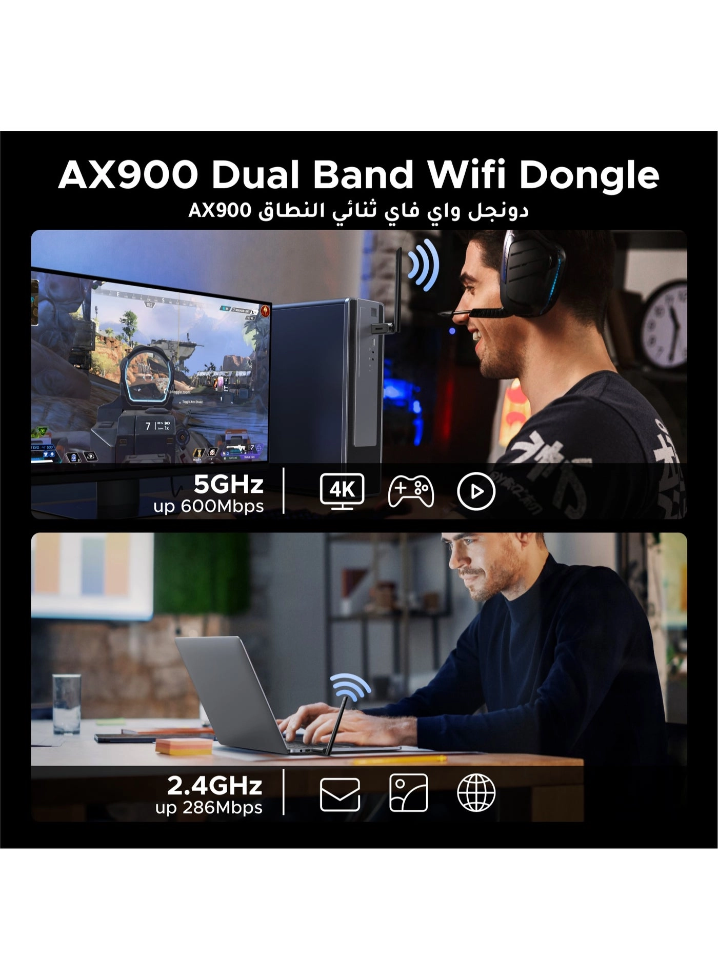 AX900 - 2.4Ghz & 5Ghz USB WiFi 6
