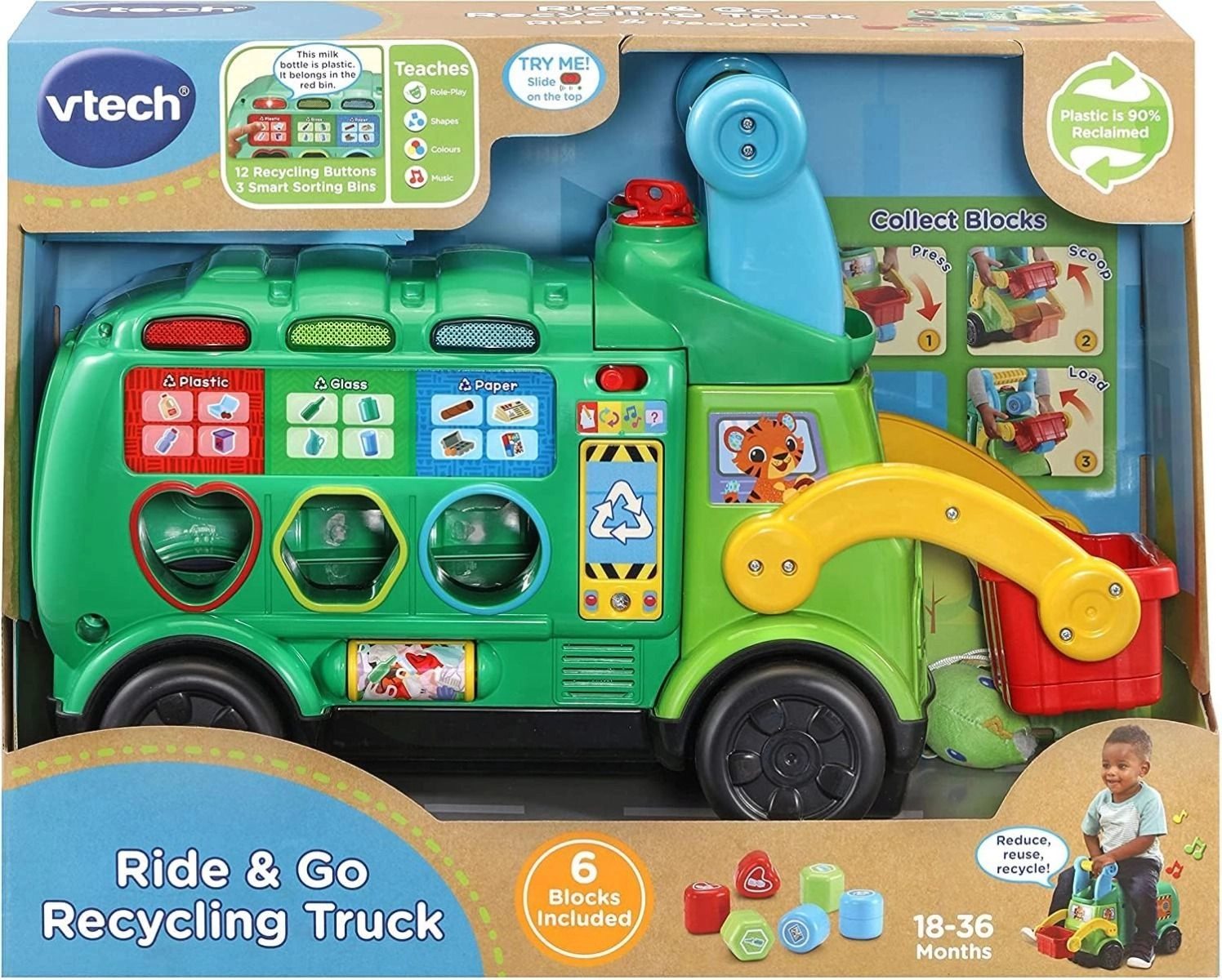 Ride & Go Recycling Truck - 6pcs