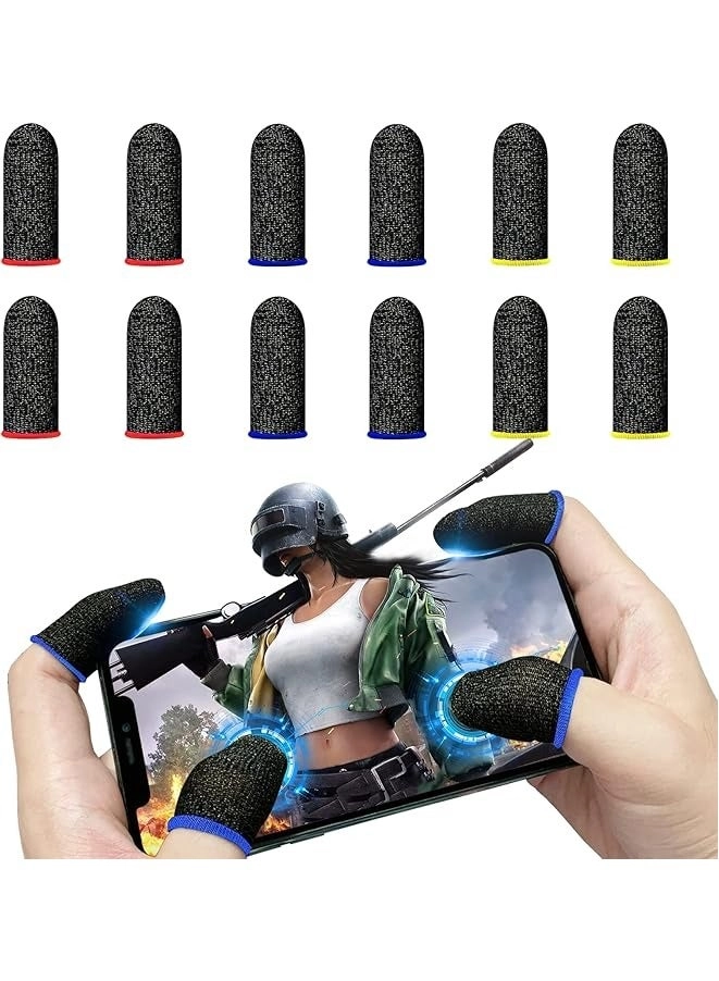 MERTTURM Anti Sweat Gaming Finger Sleeves - Premium Super-thin Silver Fiber 12PACK