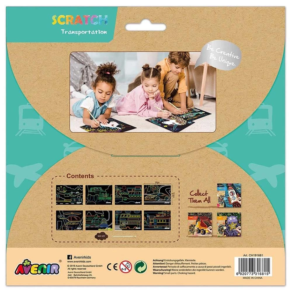 Scratch Art Kit - 8 pieces wooden pen