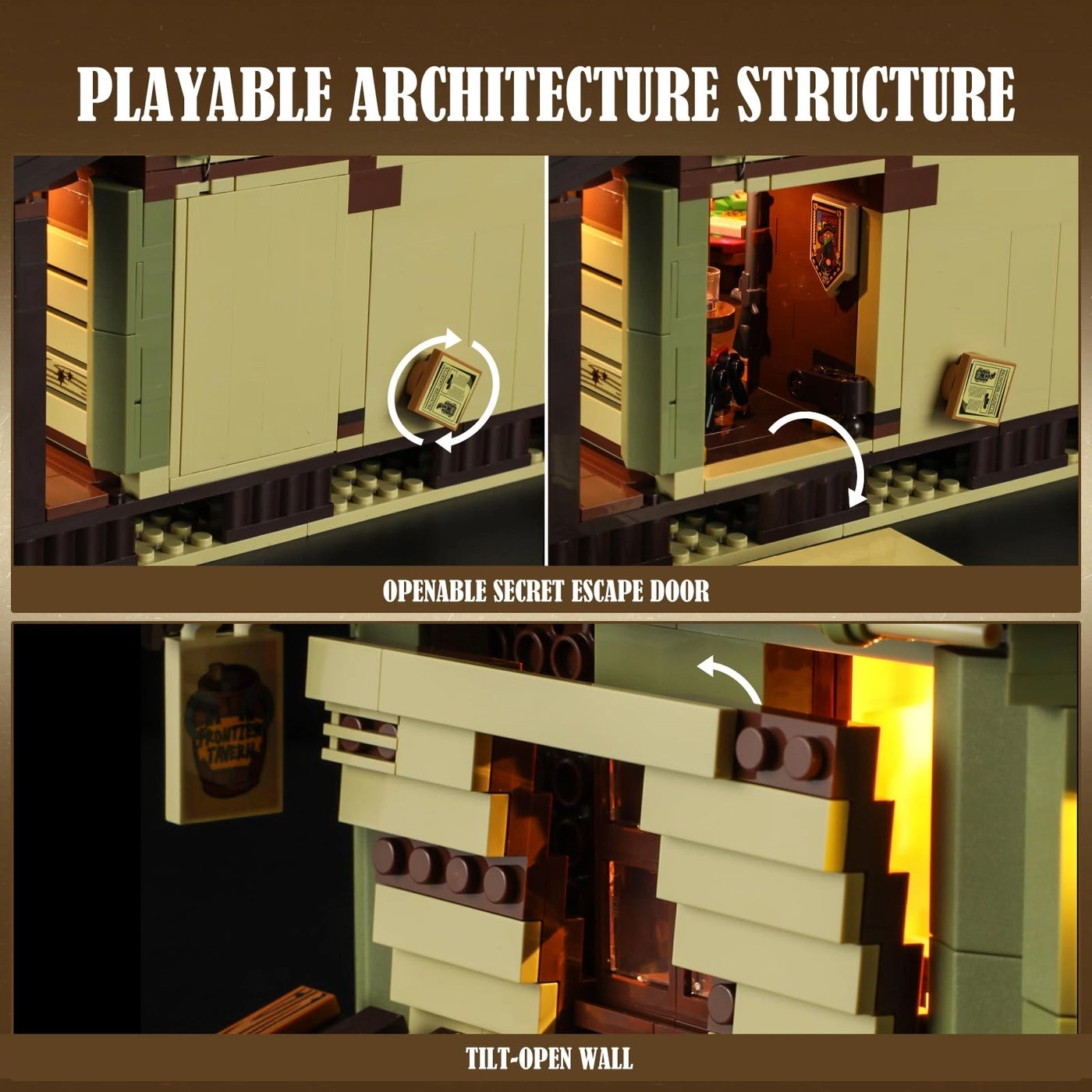 The Old West Saloon - LED Light Building-Bricks