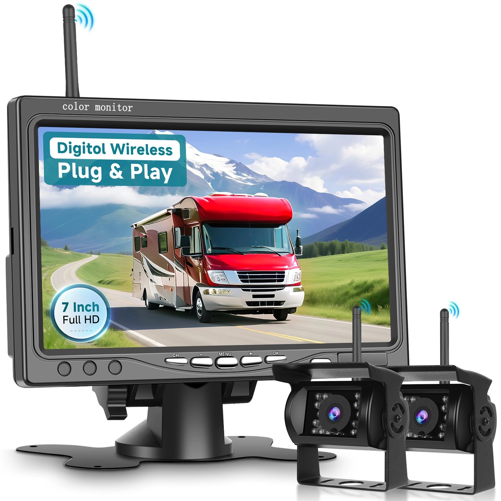Sellrich Wireless Backup Camera Kit - 18 IR Night Vision Wireless 1080P
