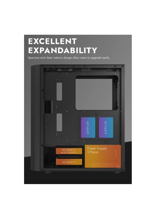 DK351 - Tempered glass ATX / M-ATX / ITX