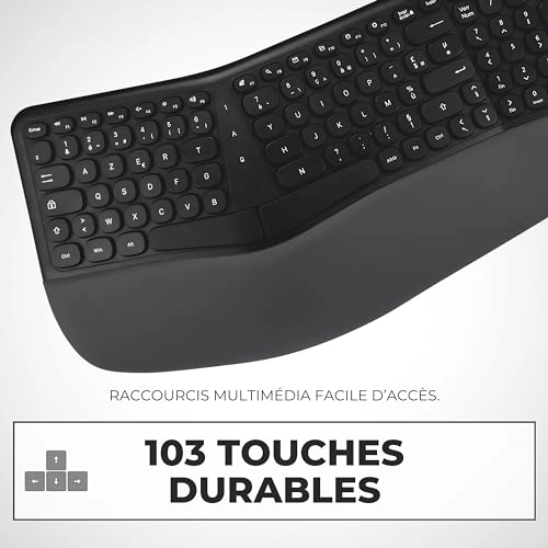Ergonomic Wireless Keyboard - FR Wired/Wireless