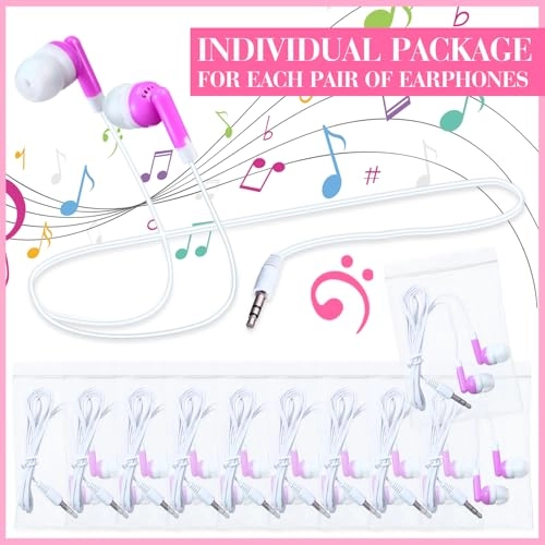 100 Pack Wired Earbuds