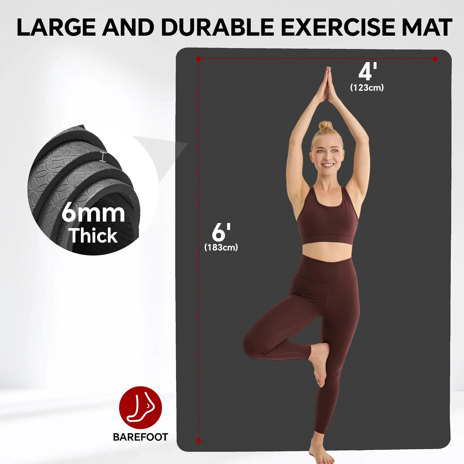 Extra Large Yoga Mat - Thermoplastic Elastomers 6mm