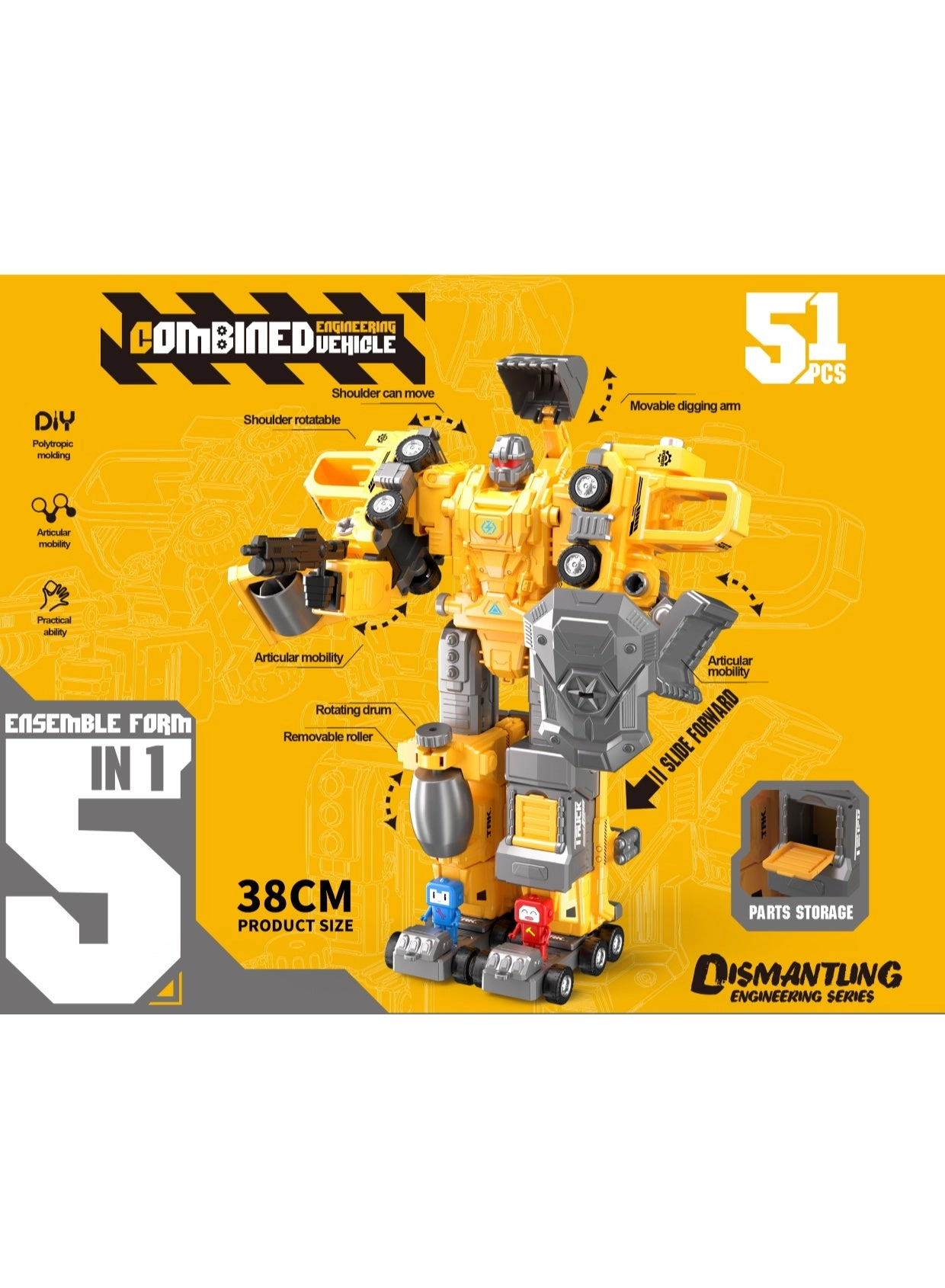 5-in-1 Construction Robot Transformer