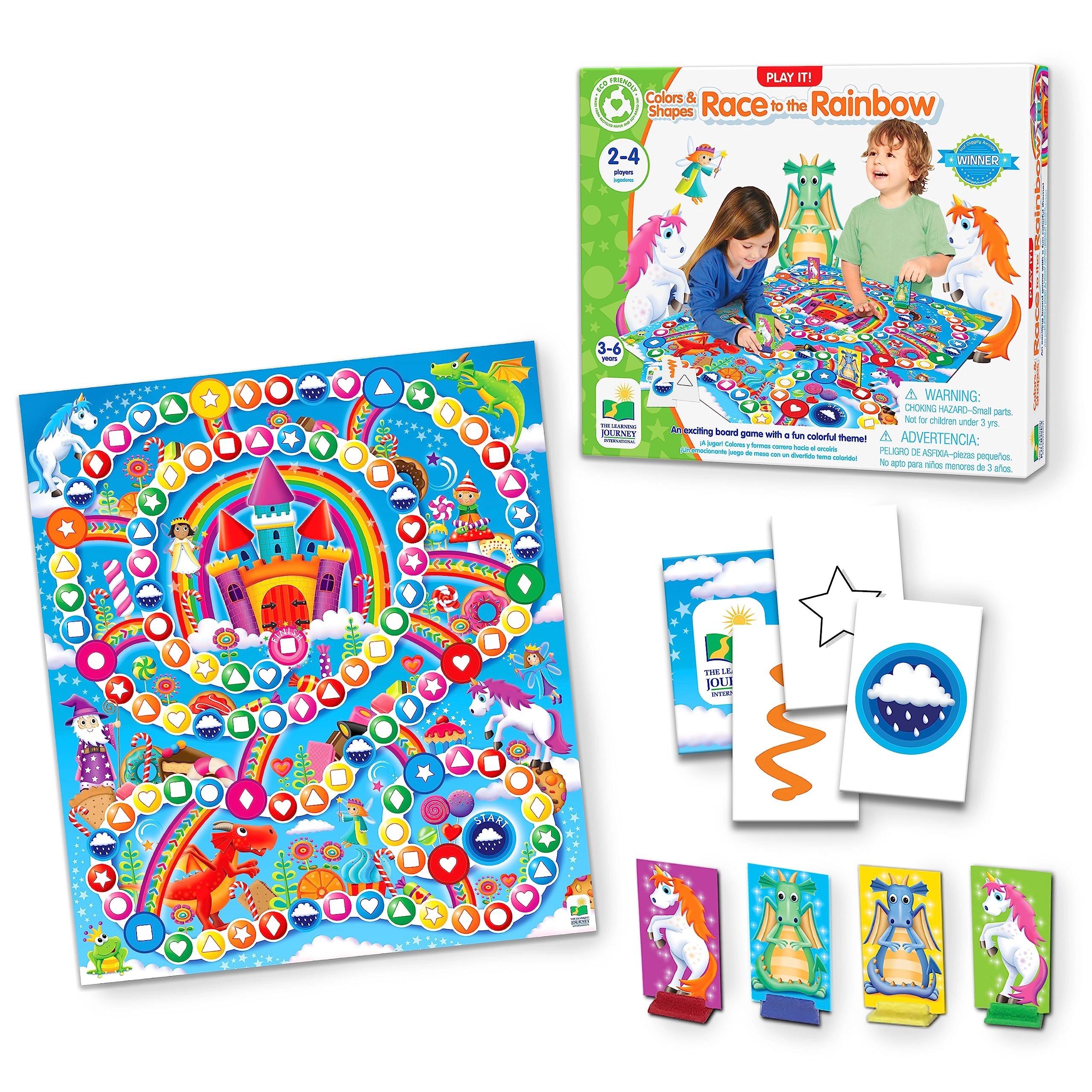 The Learning Journey Intl. Play It! Game - Colors & Shapes Race To The Rainbow - 3+