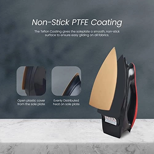 EI-106 - Lightweight 1000 watts 100% Non Stick Teflon Coating