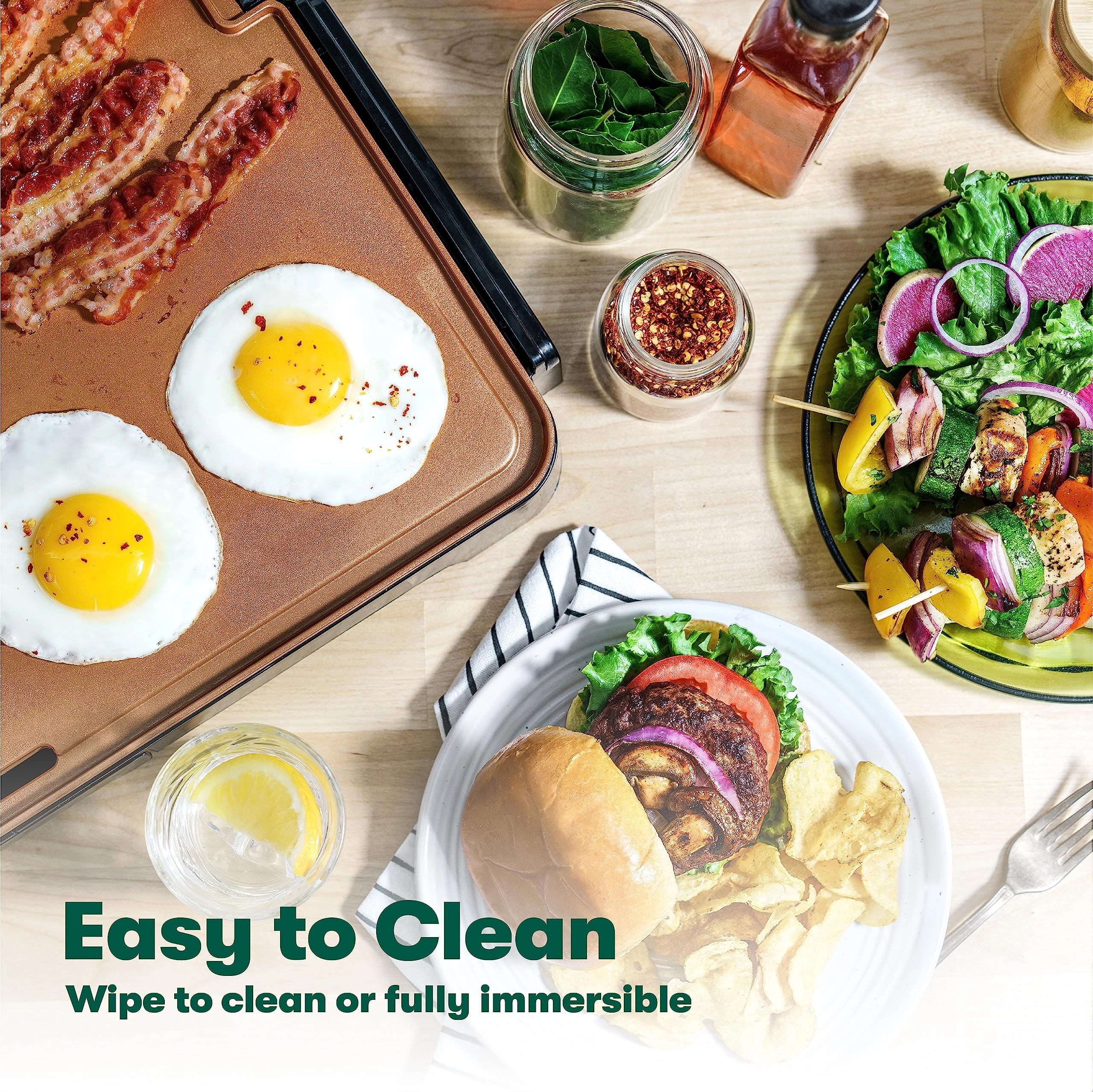 XL Electric Ceramic Titanium Griddle - 1500W 56 cm