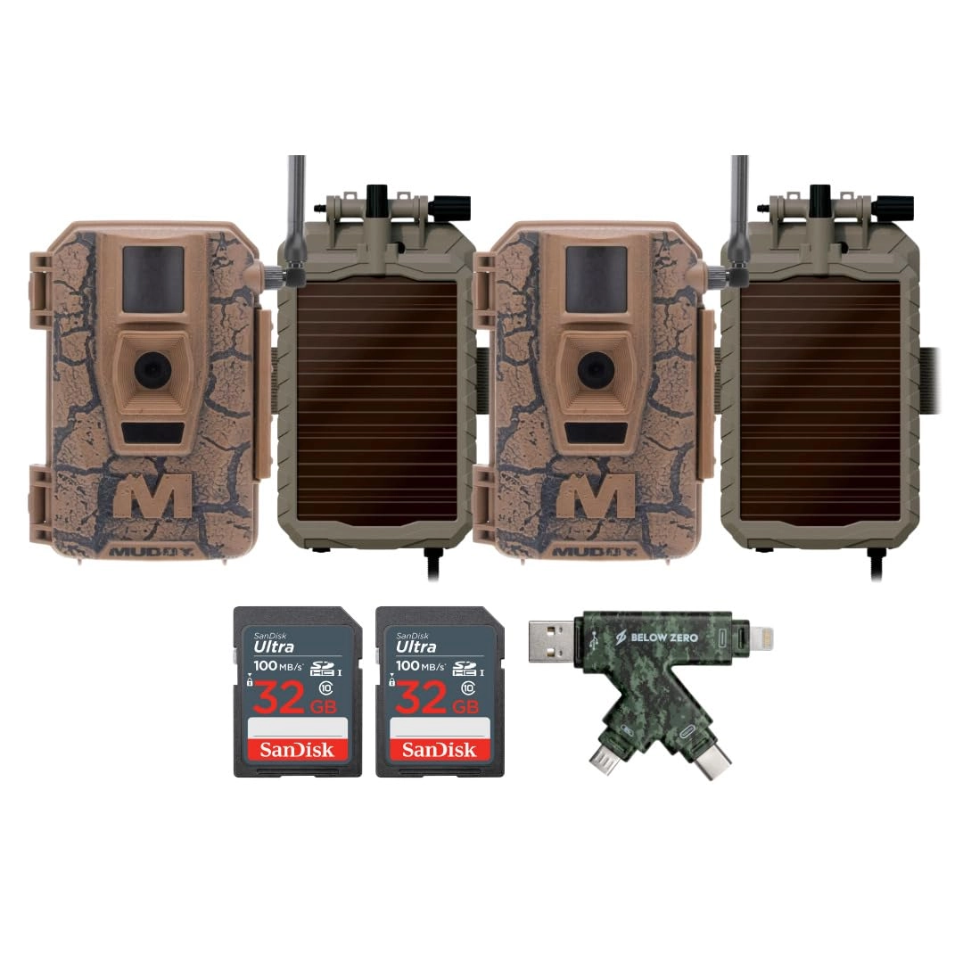 Muddy Mitigator Cellular + Solar Power Panel + SDHC UHS-I Memory Card + Focus All In One High Speed USB 2.0 Card Reader - 24MP