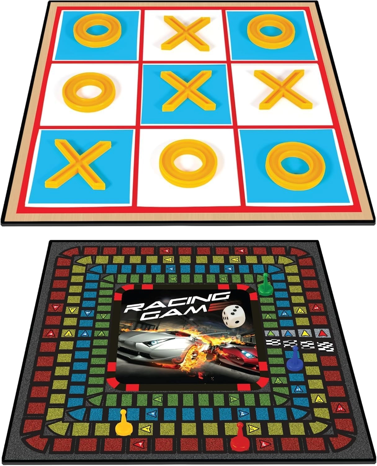 Classic Games - 2-in-1 Racing Game Tic-Tac-Toe basic