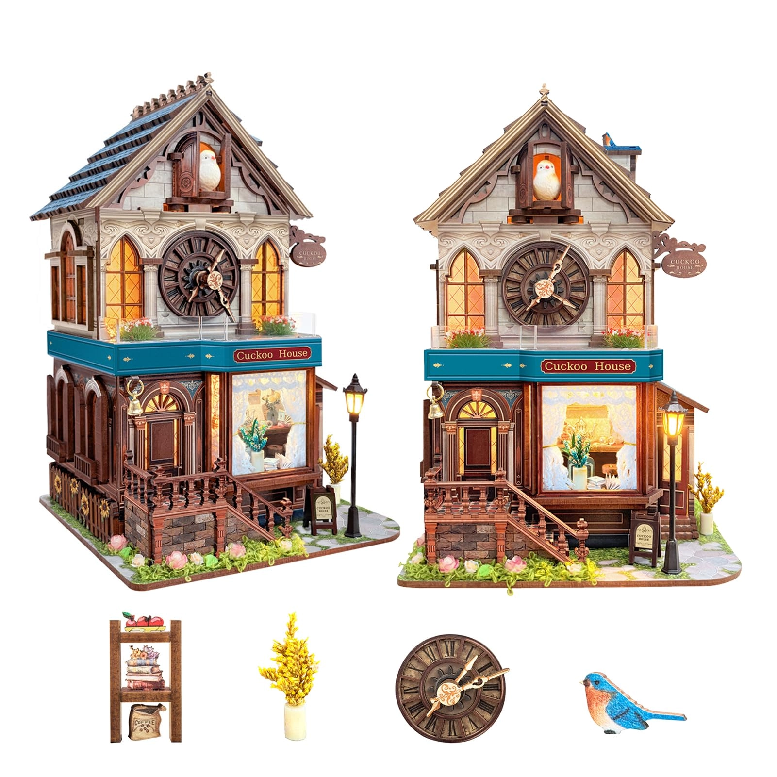 UFLJPKS Book Nook Kit - DIY Miniature House LED Light 1:8