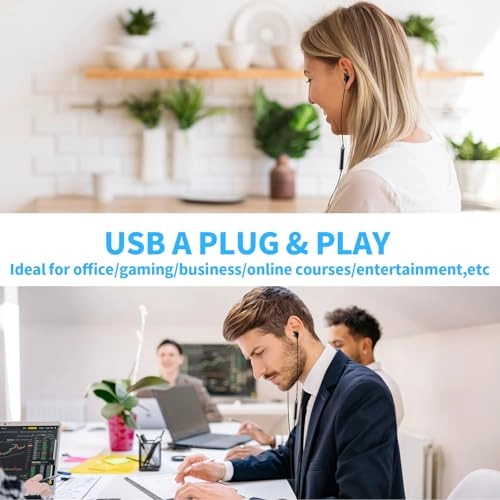 USB Computer Headphones - Wired Headset