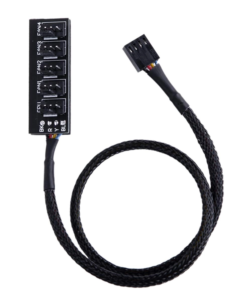 ZLKSKER 4 Pin PWM Fan Hub - 13-Inch 24AWG 1 to 5 Splitter