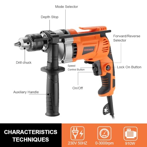Electric Hammer Drill - 910W 13 mm Chuck