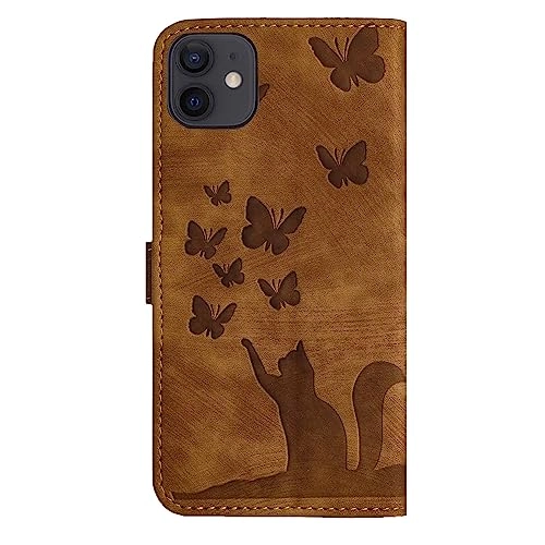 Cute Cat Case Wallet Embossed Flip Cover for iPhone 11