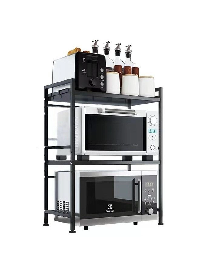3 Tier Microwave Shelf - Expandable 40--60cm Black