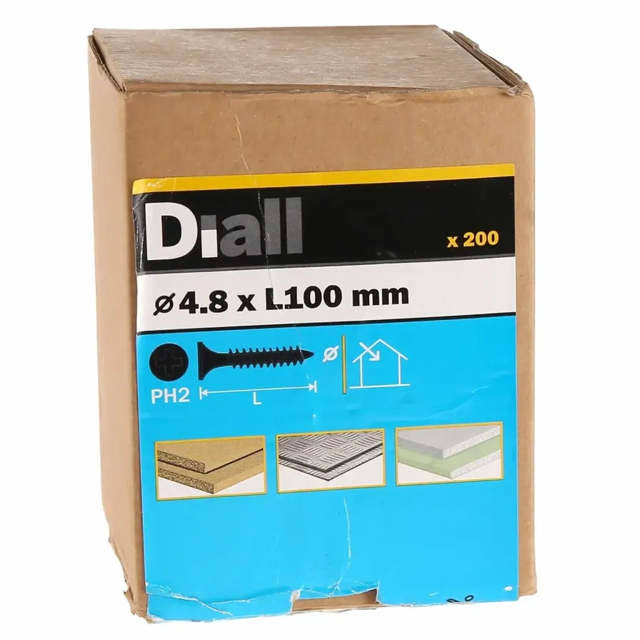 Diall Carbon Steel Universal Screw Pack 4.8mm 100mm